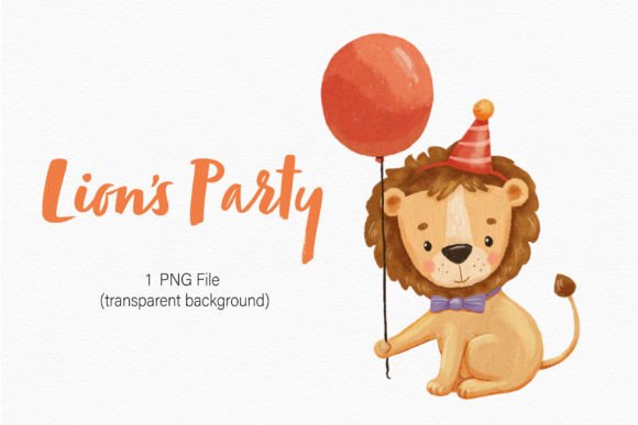 Download Cute Lion Clipart Party Balloon Hat Png - Cute lion clipart Collection